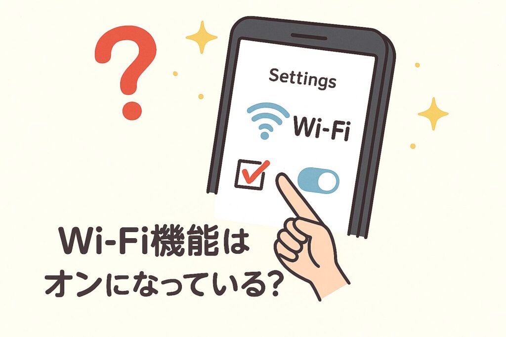 スマホのWi-Fi機能はオンになっているか確認するイメージ画像