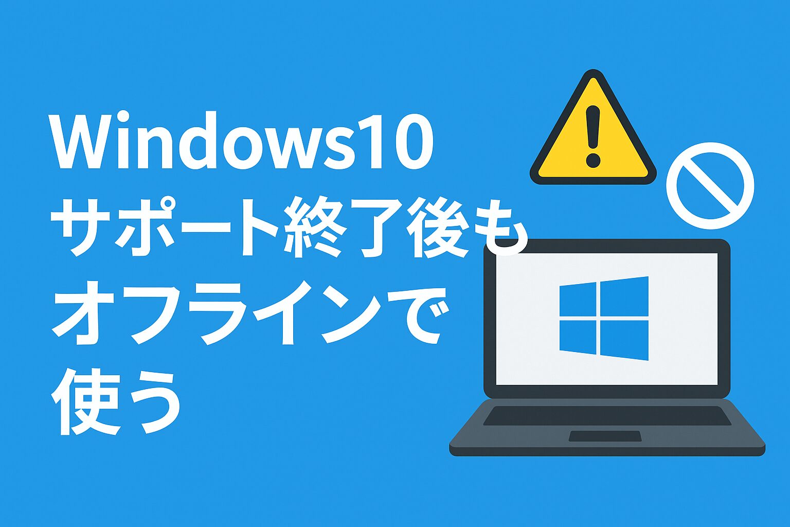 Windows10をサポート終了後も活用!オフライン利用でできることとリスク対策の記事アイキャッチ画像