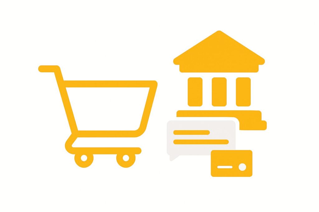 インターネットショッピングやオンラインバンキングをイメージした画像